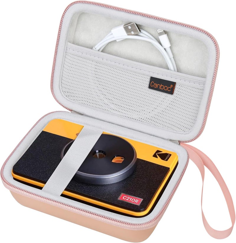 Canboc Carrying Case for KODAK Mini 2 Retro 4PASS Portable Photo Printer/KODAK Mini Shot 2 Retro 4PASS 2-in-1 Instant Digital Camera, Mesh Bag fits Photo Paper and Cable, Rose Gold - Image 1